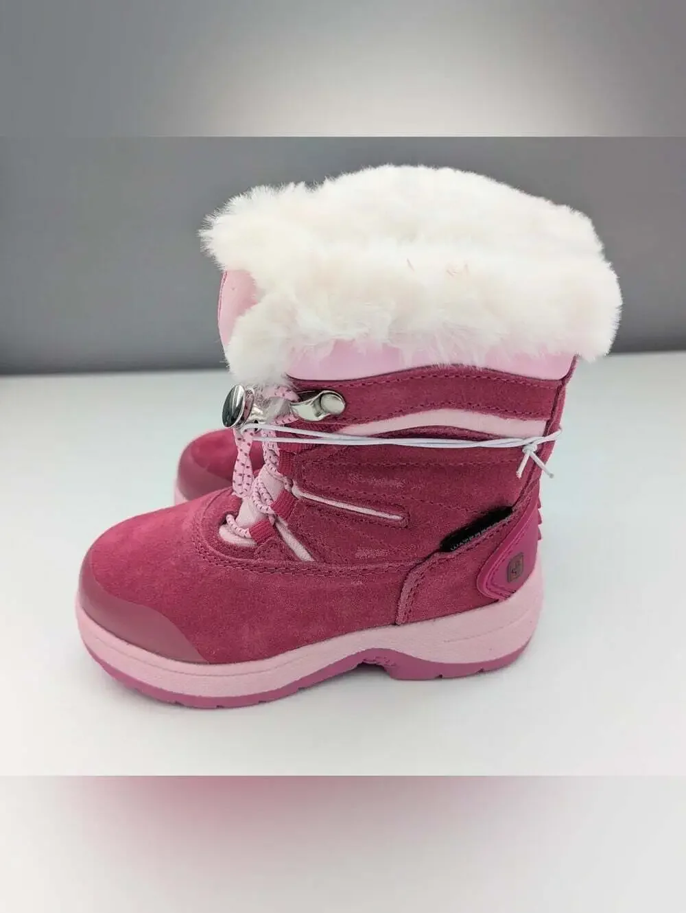NWT Swiss Tech Girls' (Size8) Suede Waterproof Winter Snow Boots w/Faux Fur Cuff